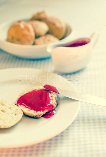 scone with redcurrant jam Stock photo © Alex9500
