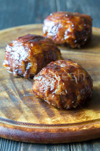 Stock photo: Meatballs wrapped in bacon