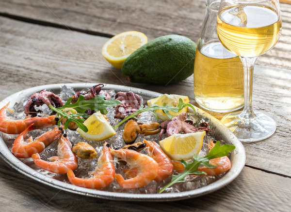 Stock photo: Tray with seafood