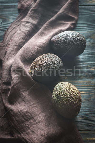 Hass avocados on the wooden background Stock photo © Alex9500