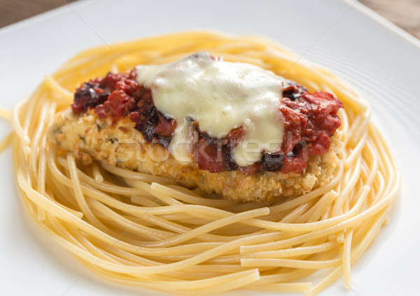 Baked chicken with parmesan and mozzarella Stock photo © Alex9500