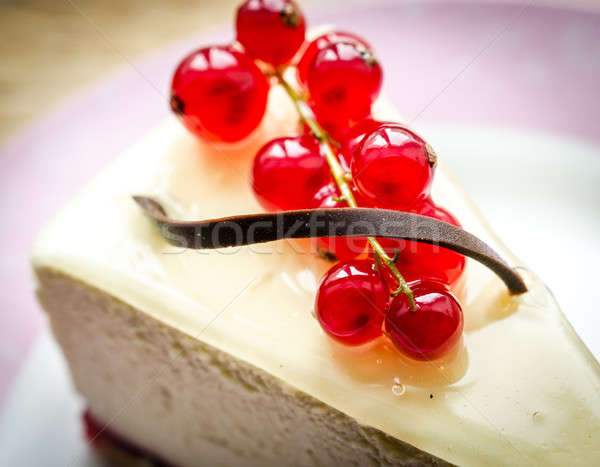 Cheesecake with redcurrant closeup Stock photo © Alex9500
