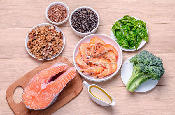 Plant-based and animal sources of Omega-3 acids Stock photo © Alex9500