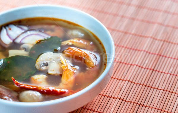 Stockfoto: Thai · yum · soep · voedsel · blad · oranje