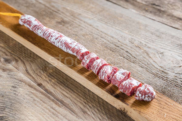 Stockfoto: Gesneden · spaans · salami · voedsel · vlees