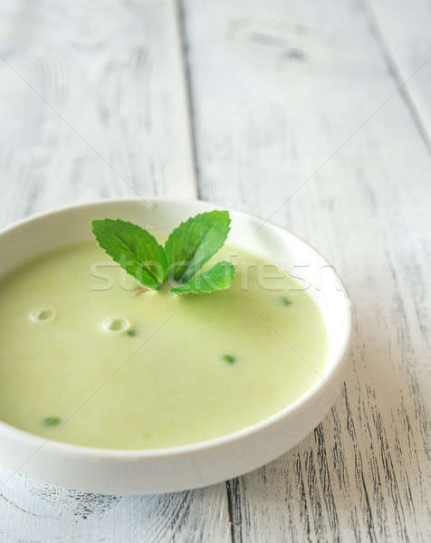 Portion of pea cream soup Stock photo © Alex9500