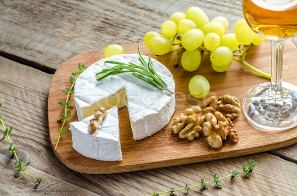 Camembert winogron żywności wina owoców śniadanie Zdjęcia stock © Alex9500