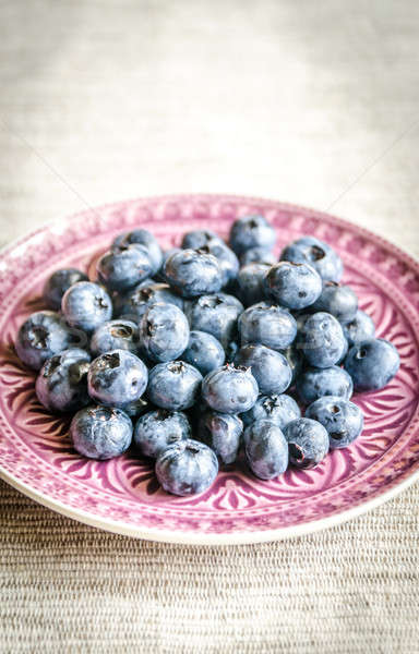 Fresh blueberries on the decorated plate Stock photo © Alex9500