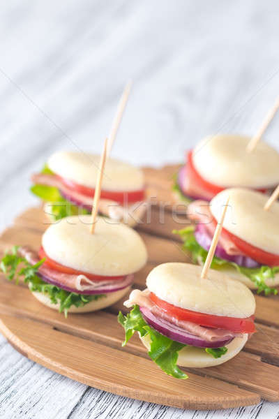 Mini cheese and prosciutto sandwiches Stock photo © Alex9500