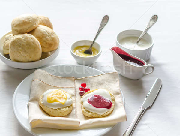 scones with lemon curd Stock photo © Alex9500