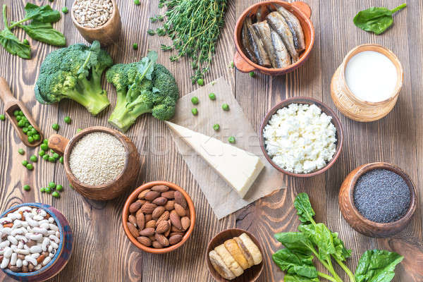 Stock foto: Essen · reichen · Kalzium · Fitness · Sonnenblumen · Milch