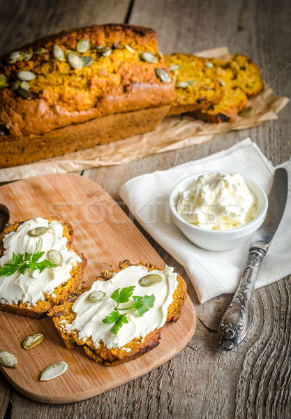 Pumpkin bread with cream cheese Stock photo © Alex9500