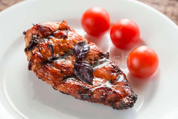 Grilled chicken steak with cherry tomatoes Stock photo © Alex9500