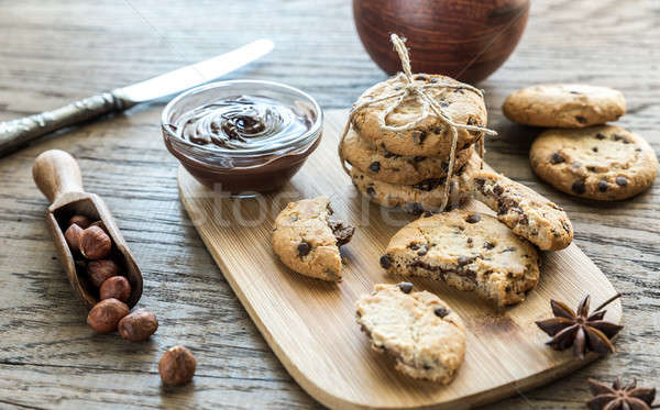 Cookies with chocolate cream and hazelnuts Stock photo © Alex9500