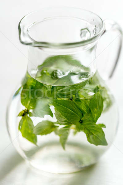 Acqua fresche basilico vetro brocca estate Foto d'archivio © Alex9500