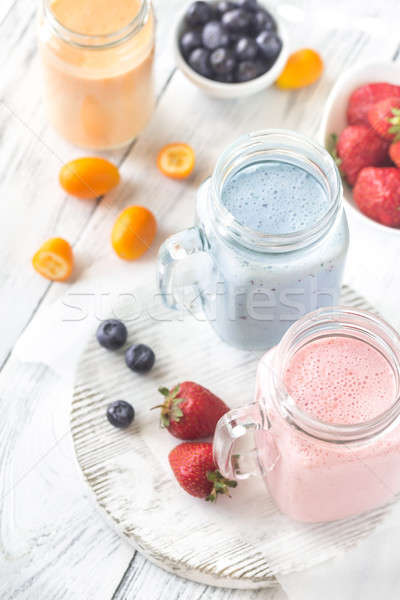 Berry smoothies on the wooden board Stock photo © Alex9500