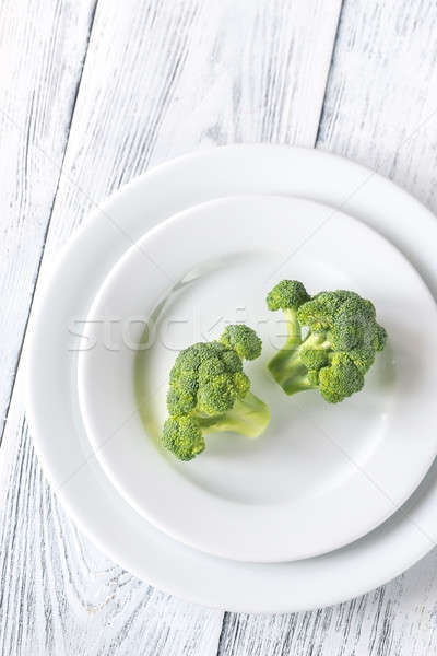 Fresh broccoli on the white plate Stock photo © Alex9500