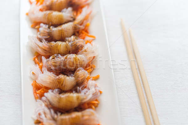 Stock photo: Shirataki noodles with soy sauce