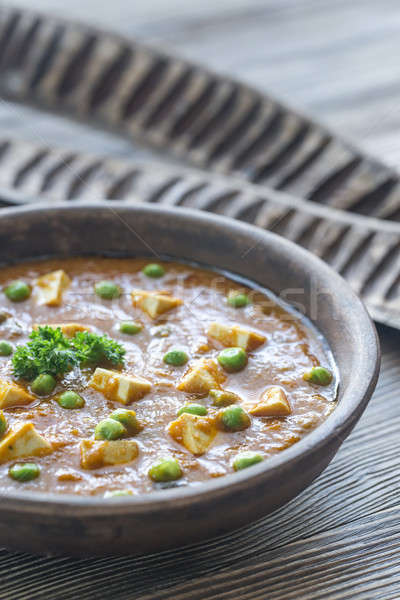 Bowl of mattar paneer Stock photo © Alex9500