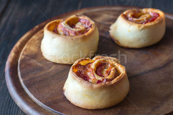 Stock photo: Pizza rolls on the wooden board