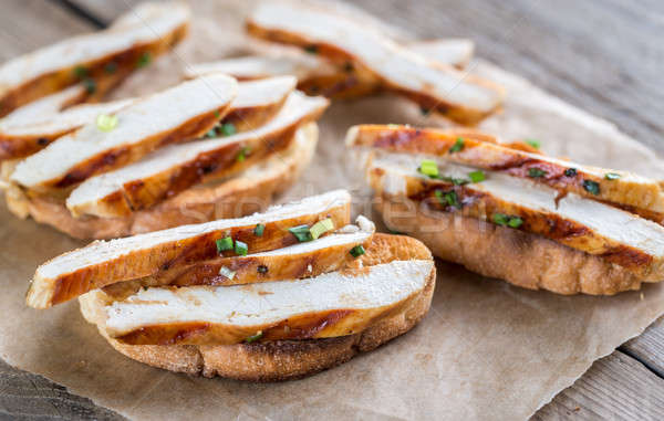 Sandwiches gegrilde kip brood peper biefstuk lunch Stockfoto © Alex9500