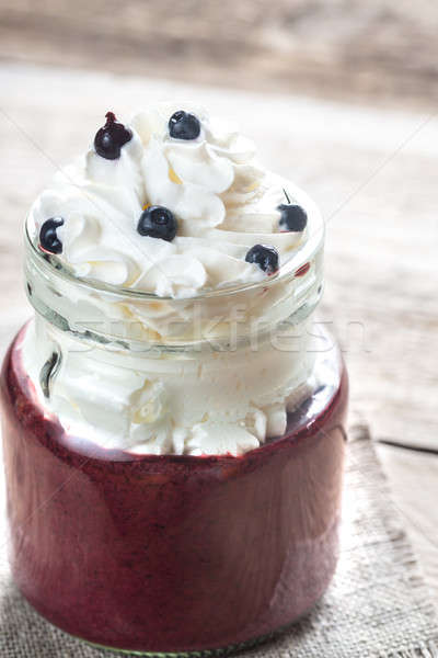 Bilberry smoothie with whipped cream Stock photo © Alex9500