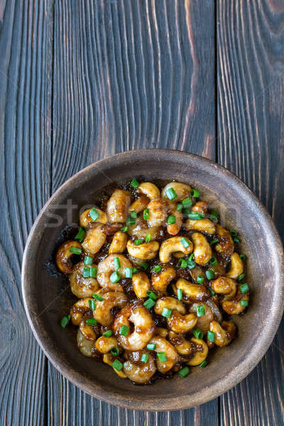 Portion of cashew shrimp stir-fry Stock photo © Alex9500