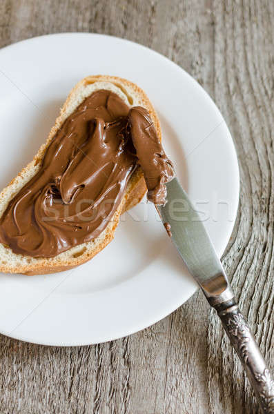 Slice of bread with chocolate cream Stock photo © Alex9500