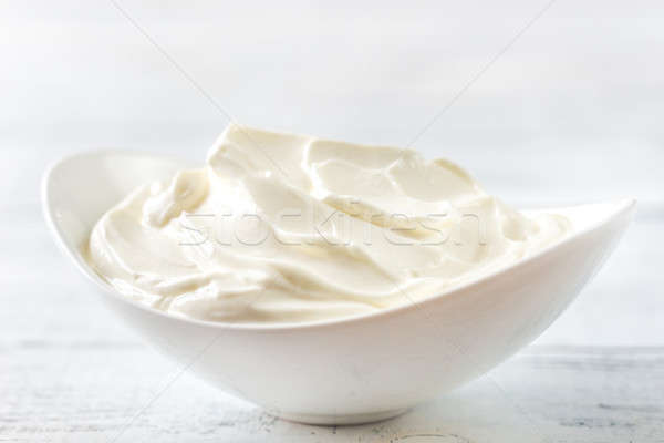 Bowl of Greek yogurt Stock photo © Alex9500