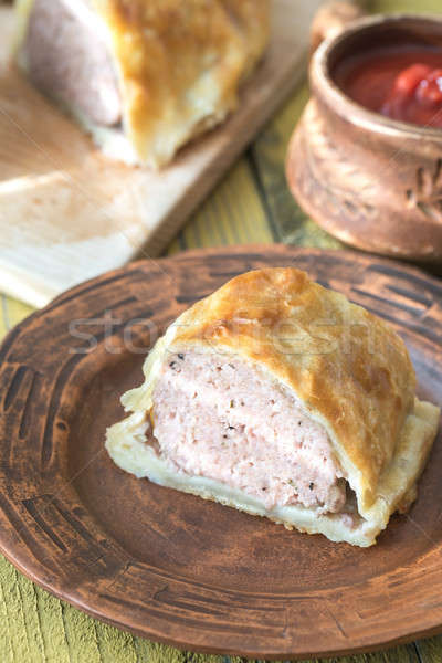 Teil Rindfleisch Wellington Tomatensauce Essen rot Stock foto © Alex9500