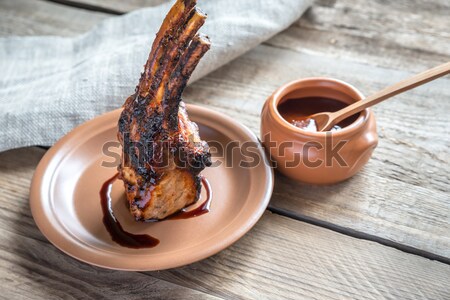 Foto stock: Ahumado · salchichas · carne · bordo · rosa