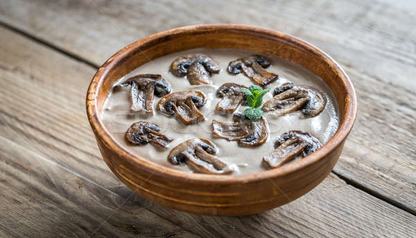 Tigela cremoso cogumelo sopa restaurante tabela Foto stock © Alex9500