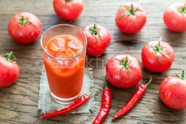 Tomatensap vers tomaten glas achtergrond drinken Stockfoto © Alex9500