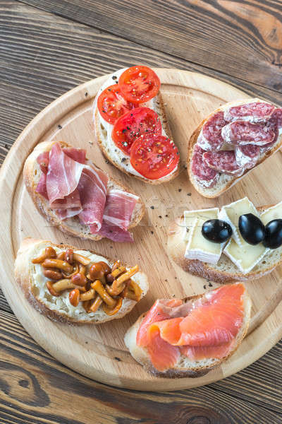 Crostini with different toppings Stock photo © Alex9500