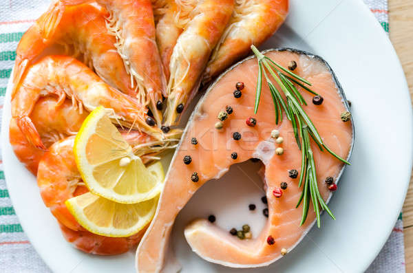 Salmon & shrimps Stock photo © Alex9500