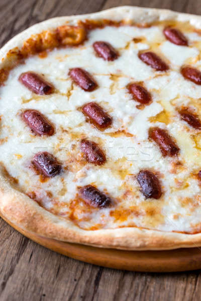 Pizza with mozzarella and salami Stock photo © Alex9500