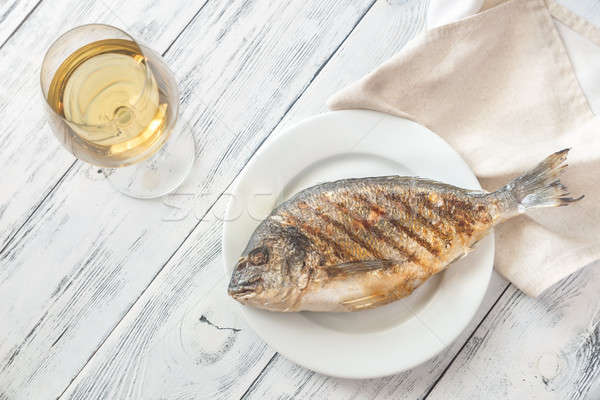 Grilled gilt-head bream on the plate Stock photo © Alex9500