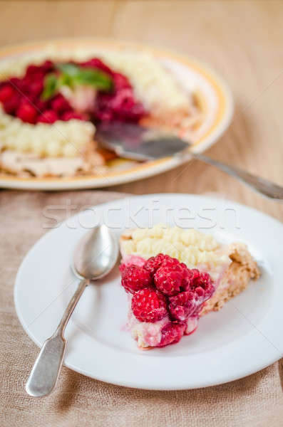 Pavlova meringue with raspberries Stock photo © Alex9500