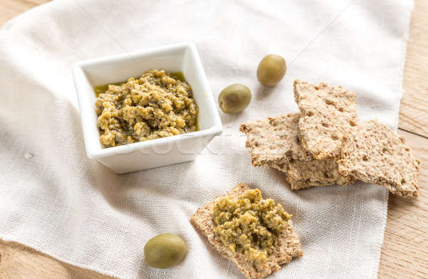 Wholegrain crackers with olive tapenade Stock photo © Alex9500
