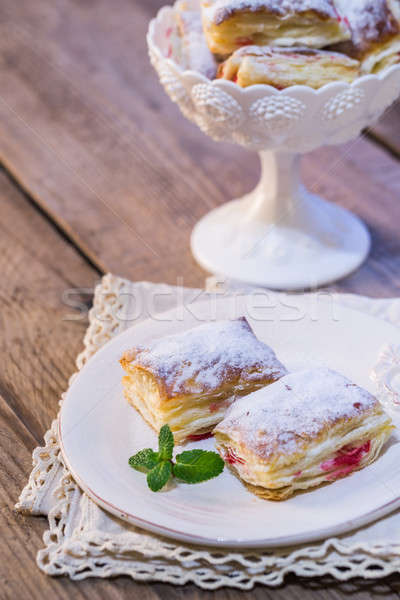 Mille-feuille with fresh cherry Stock photo © Alex9500