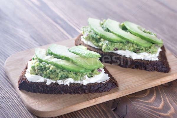 Toasts with cream cheese and guacamole Stock photo © Alex9500