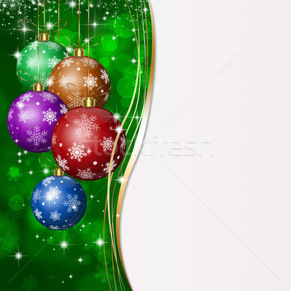 Green Xmas Greeting Card Stock photo © alexaldo