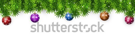 Weihnachten Banner Winter hellen Baum Urlaub Stock foto © alexaldo