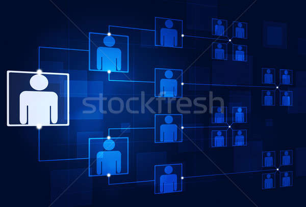 Korporacyjnych hierarchia schemat schemat niebieski technologii Zdjęcia stock © alexaldo