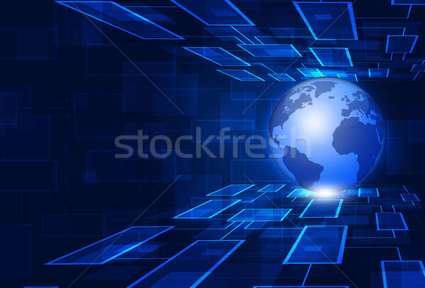 Digital comunicación negocios comunicación global azul oscuro Foto stock © alexaldo