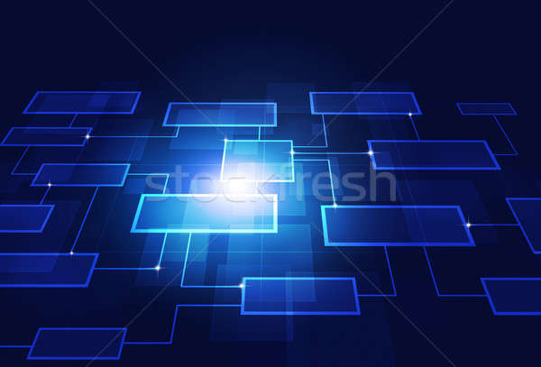 Stock fotó: üzlet · folyamatábra · kommunikáció · kék · absztrakt · háló