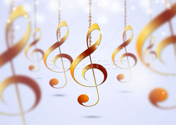 Bright Golden Music Notes Stock photo © alexaldo
