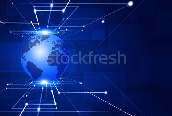 Technologie Blauw wereld verbinding business Stockfoto © alexaldo