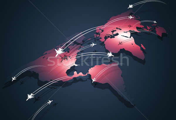 глобальный авиация бизнеса путешествия фон Сток-фото © alexaldo