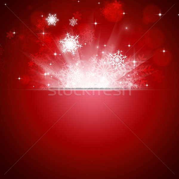 Natal neve soprar vermelho cartão abstrato Foto stock © alexaldo